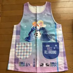 ★J234★新品　アナと雪の女王　パープル　ディズニー保育士エプロン