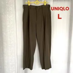 UNIQLO タックワイドパンツ オリーブグリーン Lサイズ