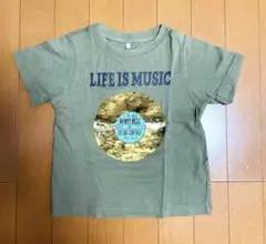【GU スパンコールTシャツ】【カーキ】【110cm】