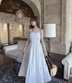 フリージア バックリボンティアードキャミワンピース[tu1267]