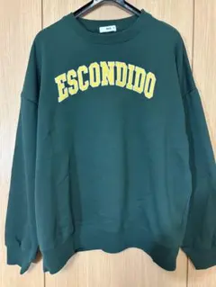 【新品】ESCONDIDOロゴ スウェット トレーナー ダークグリーン