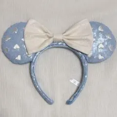ディズニー カチューシャ スパンコール 水色