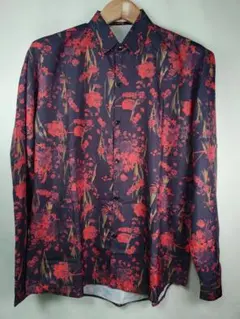 赤 花柄 シャツ