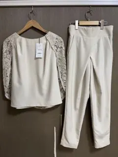 【試着のみ】レースパンツ セットアップ オフホワイト
