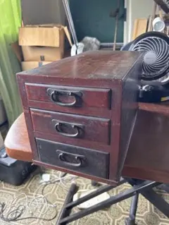 古家具 昭和レトロ 3杯 小引き出し 欅 組み継ぎ 木象嵌 時代家具 骨董 古家具 昭和レトロ 3杯 小引き出し 欅 組み継ぎ 木象嵌 時代家具 骨董
