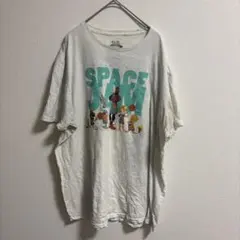スペースジャム 半袖Tシャツ クルーネック プリント XL 白 綿 デートのサムネイル