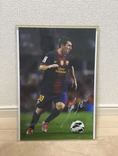 FCバルセロナ リオネル・メッシ選手直筆サイン入りフォト証明書付き