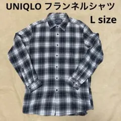 UNIQLO フランネルシャツ オンブレチェック 長袖シャツ オールドユニクロL