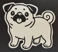名前無料！パグ・ステッカーシール