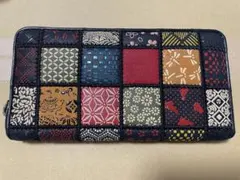 未使用品　前川印伝　パッチワーク　ラウンドファスナー長財布　鹿革　漆