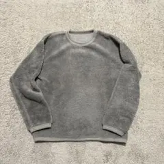 ムータマリン 長袖 コーデュロイ ベロア モックネック トップス グレー