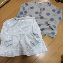 星柄 ドット柄 長袖 トップス トレーナー 2枚 セット 90 100