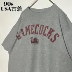 90sヴィンテージUSA古着 カレッジTシャツ アメフト グレーXL tシャツ