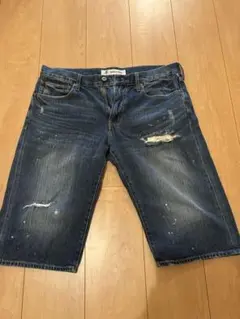 BACK NUMBER デニム　ハーフパンツ 古着　ヴィンテージ　ダメージのサムネイル