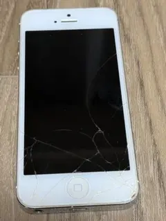 三*ん様 [ジャンク品]iPhone 5 ホワイト　画面ひび割れ
