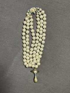 【Vivienne Westwood】中古品 難あり 3連パールネックレス