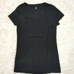 プチバトー　Vネック　コットン　綿　半袖　Tシャツ　ブラック　XS