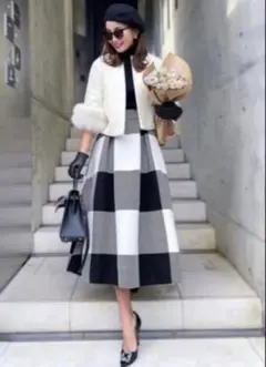 sheller シェリエ　ステッチウールフレアスカート LONG SKIRT – shéller / シェリエ