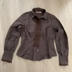 Paul Smith Women ブラウン長袖シャツ 40のサムネイル