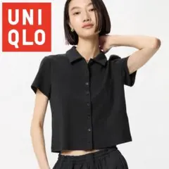 【美品】UNIQLO ミニポロシャツ半袖　ブラック M