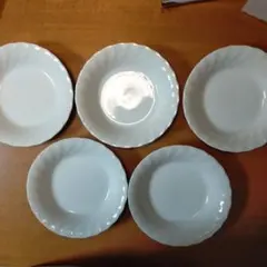 【未使用品】ホワイト 波形の皿 5枚セット