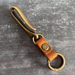 ベルトフック キーフックキーホルダー レザー カラビナ 古着 ブラウン ギフトのサムネイル