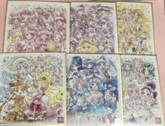 プリキュア 色紙ART  ピンク　青　黄色　白　紫　集合　フローラ　ウィング