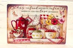 ブリキ看板　レトロ　カフェ　ガーデニング　アンティーク　ナチュラル　キッチン