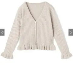 【GRL】グレイル　Vネックフリルニットカーディガン[cu247] アイボリー