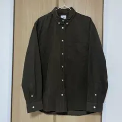 H&M メンズ　コーデュロイシャツ　カーキ長袖　新品　未使用　Mサイズ
