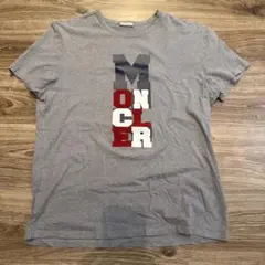 MONCLER グレー Tシャツ ロゴプリント　xxl