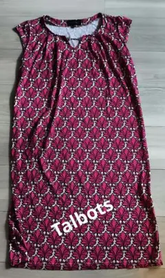TALBOTS 総柄 ノースリーブ 膝丈ワンピース Sサイズのサムネイル
