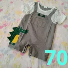 恐竜デザインロンパース 100%コットン（6ー9Mサイズ）