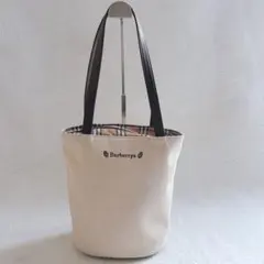 90s Burberrys キャンバス レザー トートバッグノバチェック 肩掛け