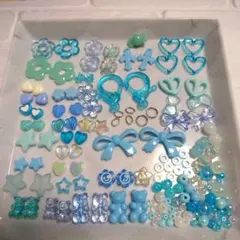 水色系アクリルビーズ詰め合わせ