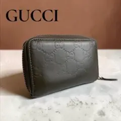 美品 GUCCI グッチ シマレザー 長財布 財布 ブラック ブラウン 黒