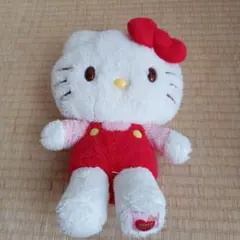 ハローキティ ぬいぐるみ 赤いオーバーオール