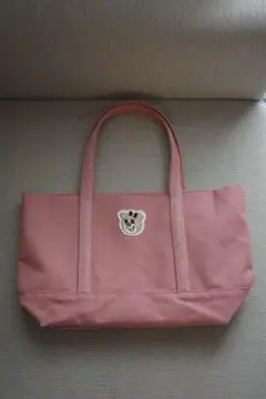 オールドテディガール　ワッペントートバッグ　ピンク