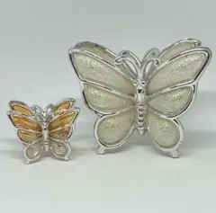 ホログラム ラメ 蝶々 バタフライ ヘアクリップ2個セット