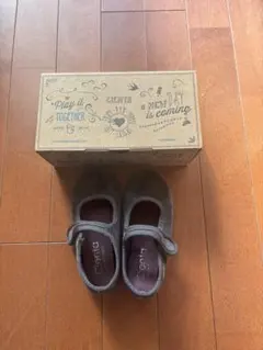 CIENTA ベロアバレエシューズ　グレー　15センチ