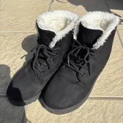 【匿名発送】レディース　ムートン　スノーシューズ　24センチ　ブラック
