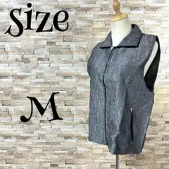 ジャケット　ノースリーブ　ベスト　襟つき　フルジップ　M　アウター