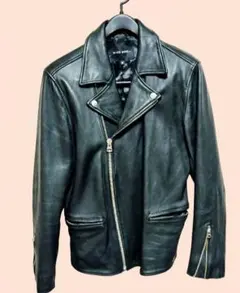 【トロトロの手触り】ダブルライダースジャケット ラムレザー　ブラック【美品】