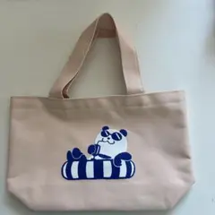 パンダイラスト ベージュ トートバッグ