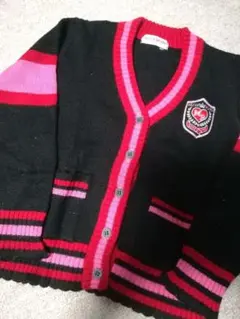 【美品】メゾピアノ　ニットカーディガン　ブラック　120