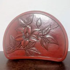鎌倉彫 盆 菊彫り 飾り皿 飾り盆 漆器 伝統的工芸品 インテリア 昭和
