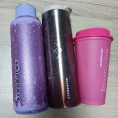 スターバックス タンブラー 3個セットグリッターカラーチェンジリユーザブルカップ