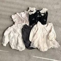 女の子 ベビー服 まとめ売り 5点セット 70〜80 レース 花柄 フリル