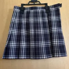 【CONOMI 】紺×ホワイトのチェックプリーツスカート　LLサイズ