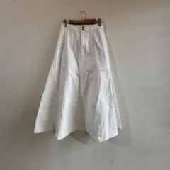 ユニクロ　コットンマーメイドロングスカート　ハイウエスト　ホワイト　W61(M)